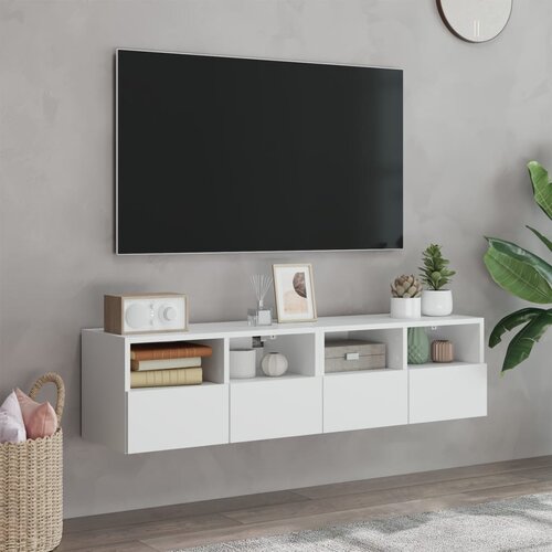  Zidni TV ormarići 2 kom bijeli 60x30x30 cm konstruirano drvo Slike