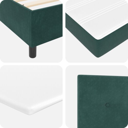  Krevet s box springom s madracem i klupom tamnozeleni 120x190 cm bar&amp;scaron;un Slike