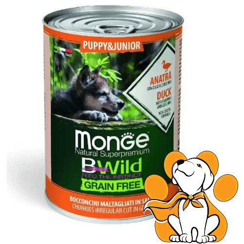 Monge bwild Grain Free Puppy & Junior Duck 400g, Vlažna hrana za štence Cene