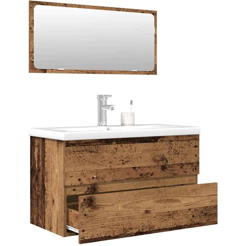 vidaXL 3-dijelni set kupaonskog namještaja od starog drveta Cijene