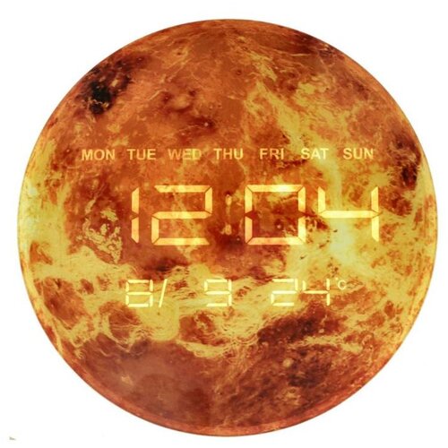  Zidni sat sa LED ekranom - Planet Zemlja, 32 cm, narančasti Cijene