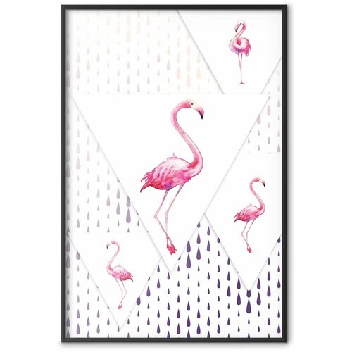  Plakat - Flamingo Family 21x30 Crni okvir Slike
