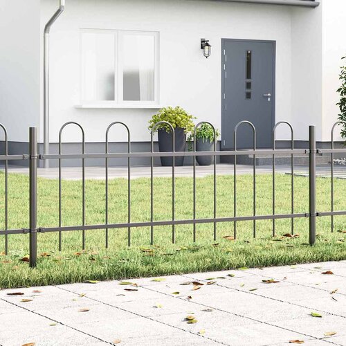  Vrtna Ograda 3 pcs Siva 5,1 x 0,6 m Čelik s prahom Cene