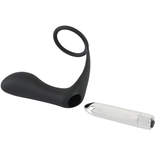 Black Velvets Vibrating Ring &amp;amp; Plug 595853 Black Slike