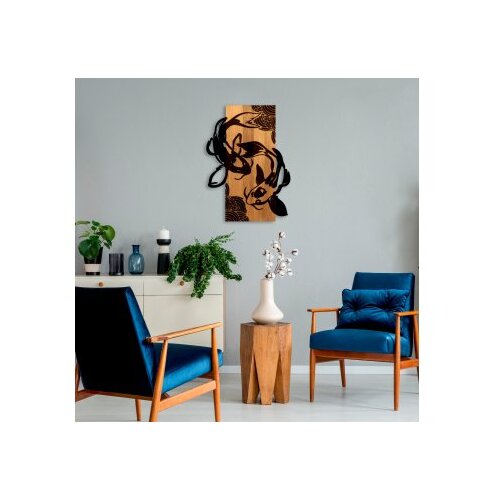 Wallxpert Zidna dekoracija Riba Yang, 43x58x3 cm, Crna Slike
