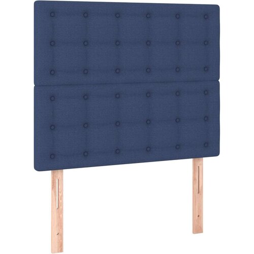 VidaXL Krevet s oprugama i madracem plavi 90 x 190 cm od tkanine Slike