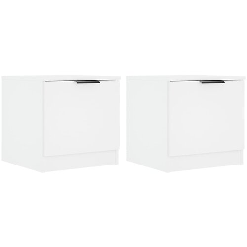 Maison Chic Dvo delni komplet Nočne omarice - Nočne mize bela 40x39x40 cm, (21689016) Slike