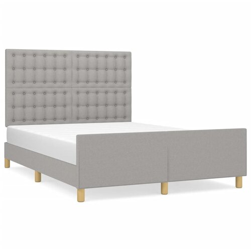 VidaXL Posteljni okvir z vzglavjem svetlo siv 140x190 cm blago, (20737272) Slike