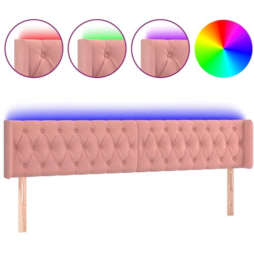 Maison Chic LED Posteljno vzglavje - Vzglavna omarica - Nočna omarica roza 203x16x78/88 cm žamet, (21709927) Cene