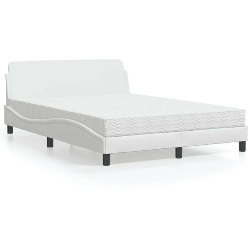 VidaXL krevet s madracem bijeli 140x190 cm od umjetne kože Slike