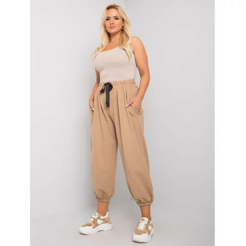Fashion Hunters Beige sweatpants of free size in beige color