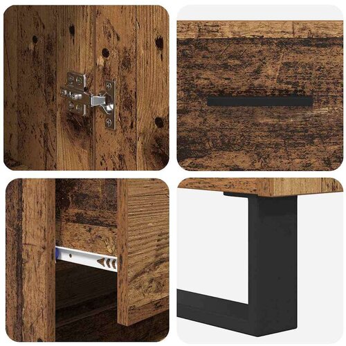 VidaXL Highboard s ladicama Staro drvo 69,5 x 34 x 180 cm Slike