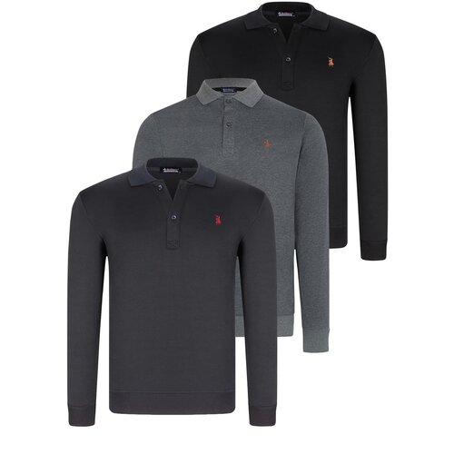 Dewberry TRIPLE SET V4007 MEN'S SWEATSHIRT-BLACK-NAVY-ANTHRACITE Cijene