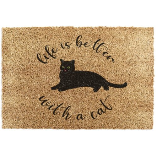 Artsy Doormats Otirač od kokosovih vlakana 40x60 cm Life Is Better With a Cat &amp;ndash; Slike
