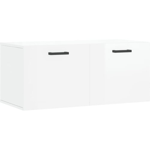 Maison Chic Stenska omarica - Zidna omarica visok sijaj bela 80x36,5x35 cm inženirski les iu1166, (22063200) Cene
