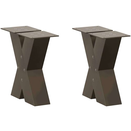  Noge za stolić X-oblika 2 kom prirodni čelik 30x(30-31)cm čelik Slike