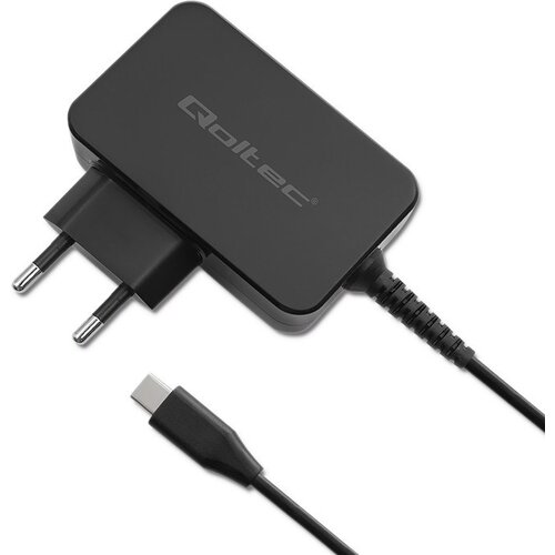 Qoltec 52386 GaN POWER PRO charger | 1xUSB-C | 65W | 5-20V | 3-3.25A | Black Slike