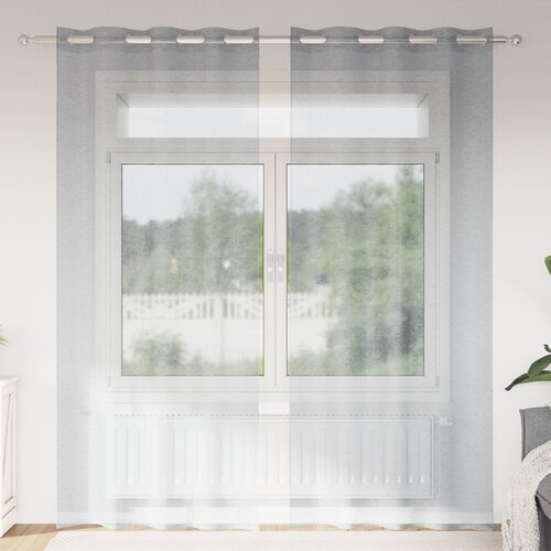 vidaXL Zavjese sa zavjesama 2 pcs Tamnosiva 140 x 245 cm Poliester Cene