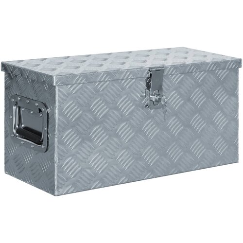 vidaXL Skrinja iz aluminija 61,5x26,5x30 cm srebrne barve Cene