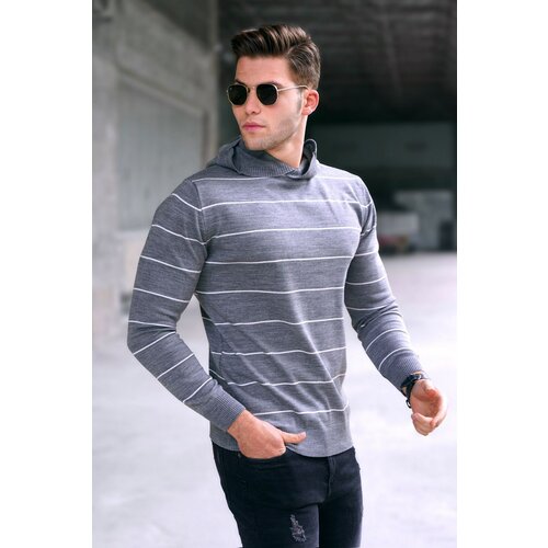 Madmext Men's Gray Hoodie Sweater 5623 Slike