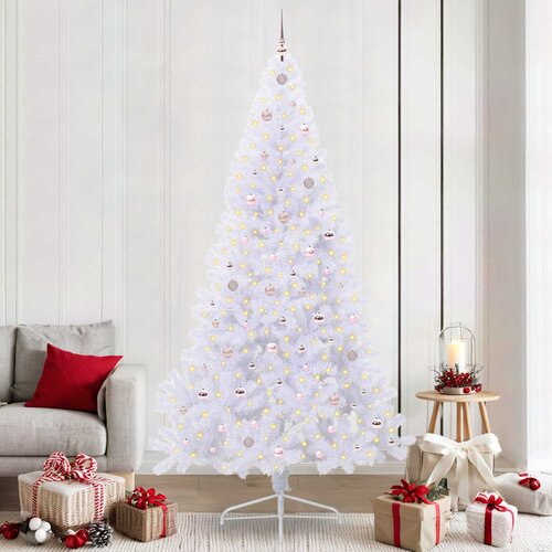  Umjetno božićno drvce Bijela 240 cm PVC i čelik Slike