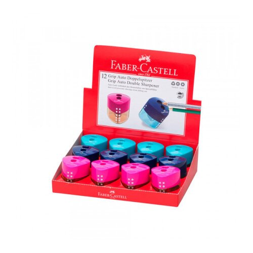 Faber Faber-Castell: Grip dvo-ručni šiljilo s spremnikom, razne boje, 1 komad Cene