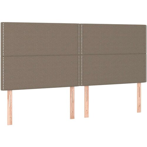 VidaXL Krevet s oprugama i madracem smeđesivi 200x200 cm od tkanine Slike