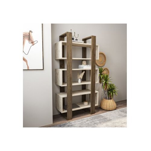 Hanah home polica za knjige reina walnut travertine Slike