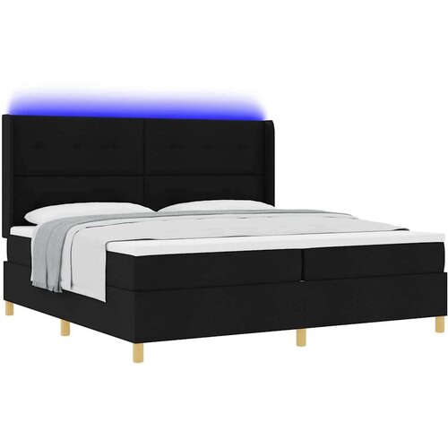 vidaXL Box spring krevet s madracem Crna 200 x 200 cm tkanina Cijene