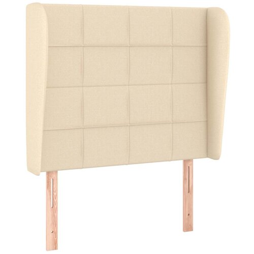  Krevet s oprugama i madracem krem 90 x 200 cm od tkanine Slike