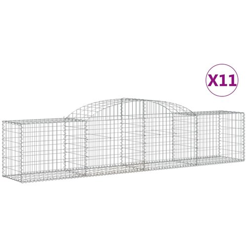 VidaXL Obokana gabionska ko&amp;scaron;ara 11 kosov 300x50x60/80cm cinkano železo, (20758159) Slike