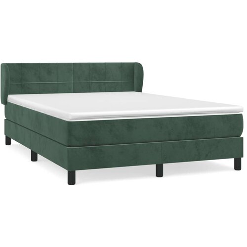 VidaXL Box spring postelja z vzmetnico temno zelen 140x190 cm žamet, (20900685) Slike