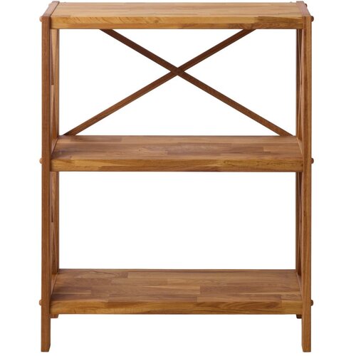 Unique Furniture Regal iz masivnega hrasta v naravni barvi 70x87 cm X-Shelf – Cene