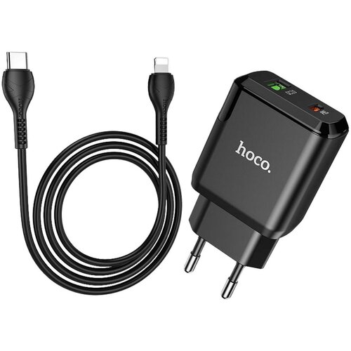 Hoco Punjač kućni sa Lightning kabelom, brzi, PD 20W, QC3.0 18W - N5 Favor, Lightning, Black Cijene