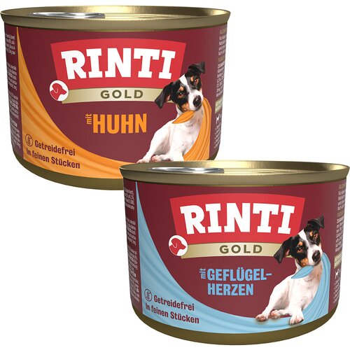 Rinti Ekonomično pakiranje Gold 24 x 185 g - Mix srca peradi i komadići piletine Cijene