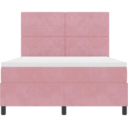  LED Box Spring Krevet s madracem Ružičasta 160 x 200 cm Bar&amp;scaron;un Slike