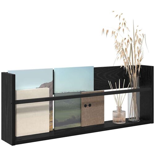  Polica za časopise Crni hrast 80 x 12 x 30 cm Konstruirano drvo Slike