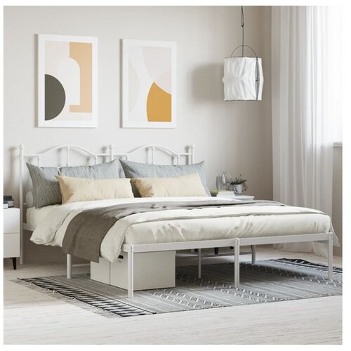 vidaXL okvir za krevet s uzglavljem bijeli 183x213 cm Cene