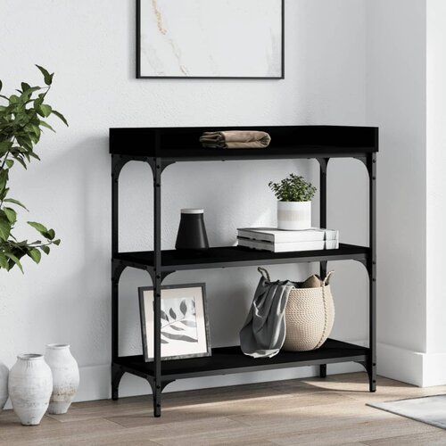 The Living Store Konzolna mizica s policami črna 75x30x80 cm - Konzolna Mizica, (21573294) Cene