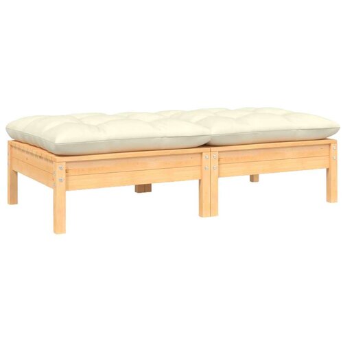  Vrtni dvosjed s krem jastucima od masivne borovine Cijene