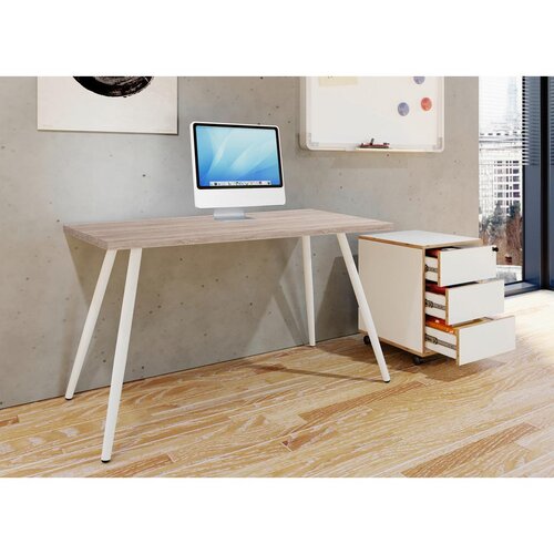 MID.YOU Pisalna Miza Salia, Bela, Barva Hrasta, 80x50cm Slike
