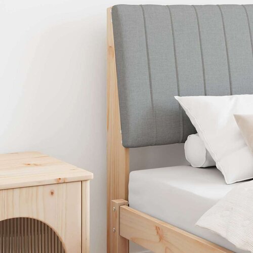 VidaXL Tapecirani uzglavlje Svijetlo siva 90 cm Čvrsto borovo drvo Slike
