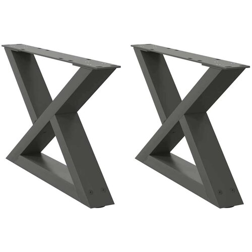  Noge za stolić 2 kom antracit 50x(30-31 3) cm čelik Slike