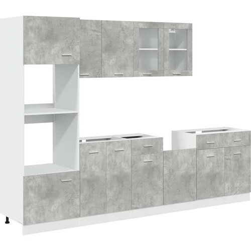 Maison Chic Kopalniško pohištvo - Kopalniški sestavi 7 kosa betonsko siv inženirski les, (21787607) Cene