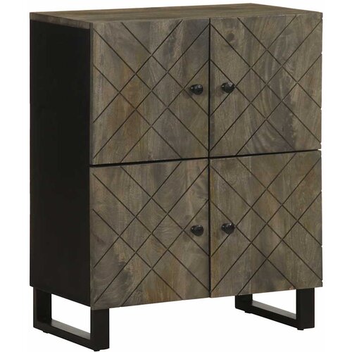 vidaXL Komoda črn 60x33x75 cm trden mangov les Cene