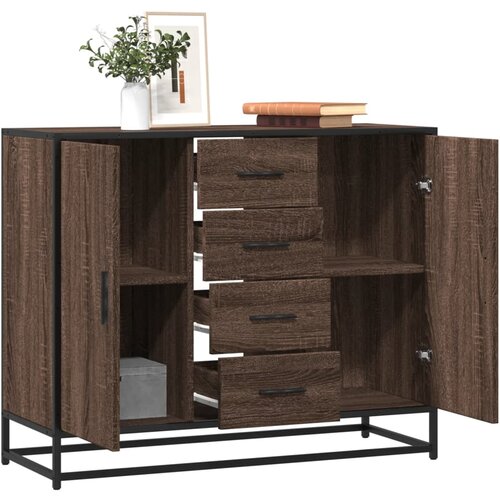 vidaXL Komoda rjav hrast 92x35x76 cm inženirski les Cene