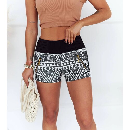 Gemre Black women's shorts with gold zippers Angelica Cijene