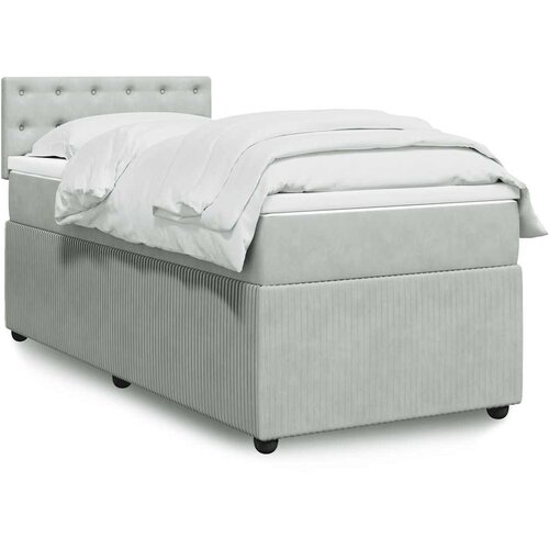 Box spring krevet s madracem svjetlosivi 100x200 cm bar&scaron;unasti Cijene