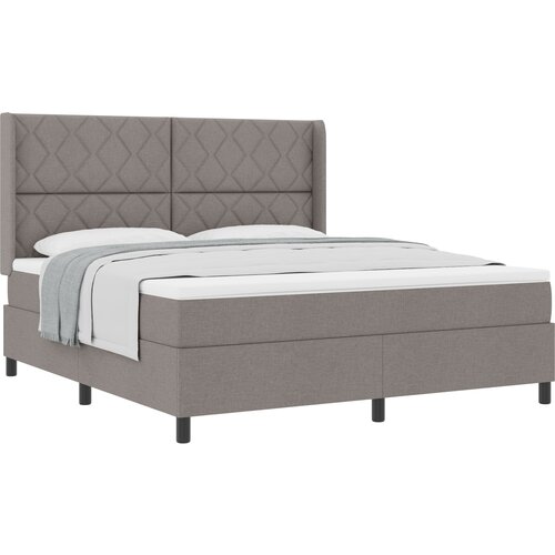vidaXL Box Spring postelja s blazino Taupe 180x200 cm, tkanina, (22050061) Cene