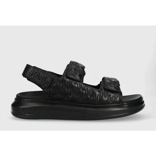 Karl Lagerfeld Kožne sandale KAPRI MENS za muškarce, boja: crna, KL52503